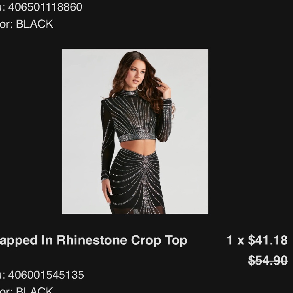 Rhinestone Crop Top